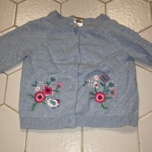 OshKosh 9 months floral blue cardigan 3/$10